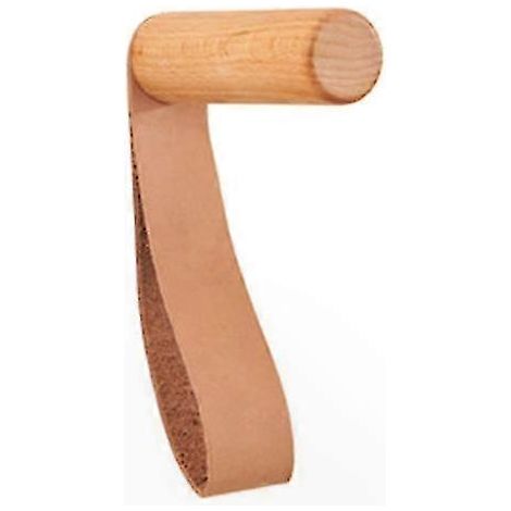 Set aus 3 Wandhaken aus Holz mit Lederbesatz, modernes skandinavisches Design zum Aufhängen von Mänteln, Taschen und Handtüchern, Wandhaken zur Inneneinrichtung (1/5)