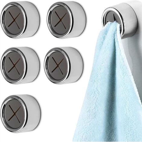 Pair Lot de 6 crochets muraux adhésifs pour cuisine et salle de bain, fixation sans trace (1/3)