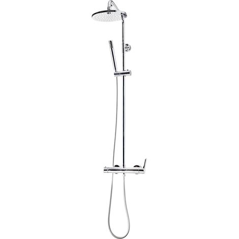 Galindo Columna ducha mezcladora Cónico negro rociador 200 mm y flexo inox 71750116 (1/2)
