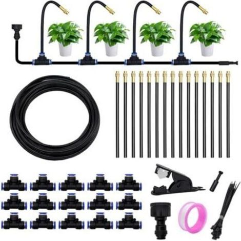 Automatic Garden Irrigation System, 360° Garden Irrigation System, Misting Irrigation Kit with Adjustable Nozzle, Irrigation System for Garden, Yard, Lawn, Greenhouse (15 (1/5)