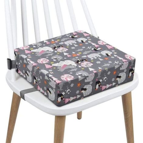 Réhausseur Coussin de Siège Chaise Enfant Portable Coussin Chaise Haute Bébé Carré Rehausseur de Siège(Ours) (1/4)