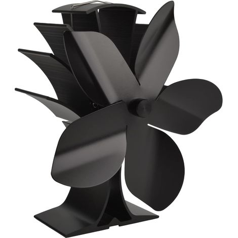 Ventilateur Poele à Bois,5 pales Alimenté à la Chaleur Ventilateur à Poêle Ventilateur Cheminee,fixe sur tuyau Ventilateur Silencieux pour Poêle à Bois/Cheminée/Gaz/Bûches (1/5)