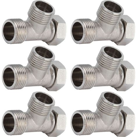 raccords en T à 3 voies avec filetages mâle et femelle G1/2, déviateur de conduite d'eau en acier inoxydable (1/5)
