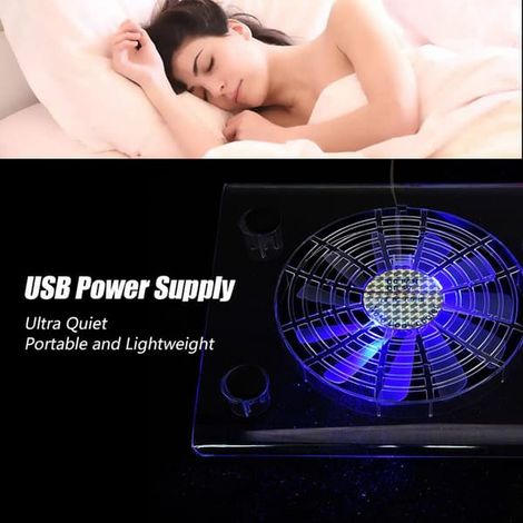 Support de refroidissement silencieux USB pour ordinateur portable avec ventilateurs LED RGB, compatible avec les ordinateurs portables de jeu, PS4, PS3 et modèles de 15 à 17 pouces. (1/5)