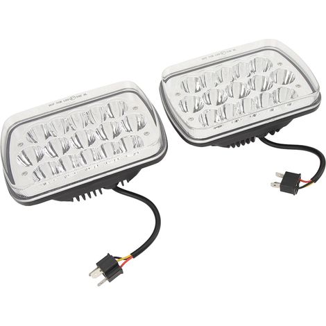 Paire de Phares LED 7 pouces 45W avec Câblage, Compatible Wrangle Cherokee Comanche, Projecteurs 12V DC, Socle Argent, Lot de 2 (1/5)