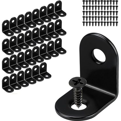 Conector En L - 20x20x16 Mm - Acero Inoxidable 201 - Para Muebles Y Estructuras - 30 Unidades (1/5)