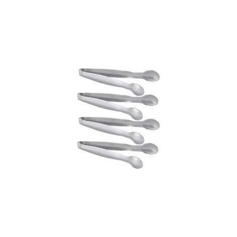 Juego de 4 mini pinzas para azúcar de acero inoxidable, 10,2 cm de grosor, aptas para alimentos, pinzas cuadradas para azúcar chapadas en oro - Crezuo