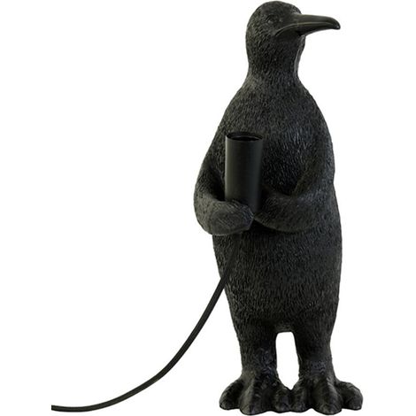 Light & Living - lámpara de mesa - Penguin - negro - plástico -