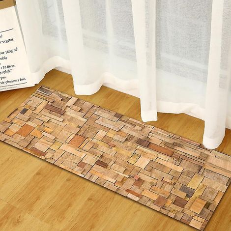 une Pice 40  120 Cm Grain De Bois Tapis De Porte D'entre Cuisine Ventouse Salle De Bain Tapis De Sol Antidrapant Salon (1/5)