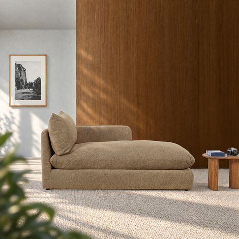 Méridienne droite modulable en tissu texturé (1/5)