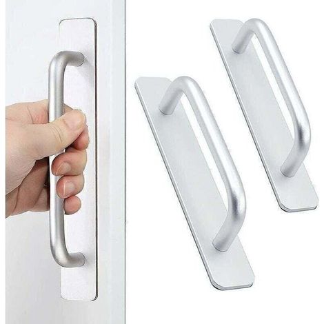 Self-stick Instant Cabinet Drawer Handles Pulls - 2pcs Aluminum Al With Adhesive Door Handle For Kitchen Cabinet (1/5)