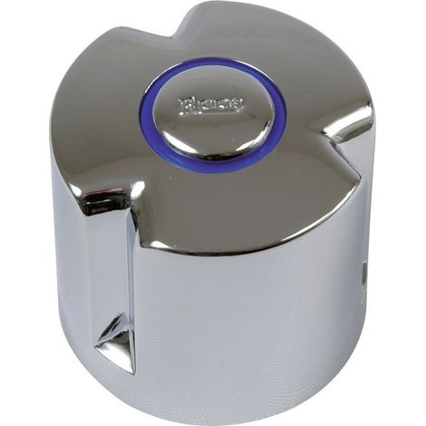 Roca – Croisillon ABS chromé – Bague bleue et rouge – Pour installations sanitaires – Compatible avec barres de douche standard