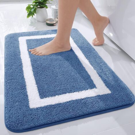 1 Tapis de bain, microfibre douce, absorbant poils longs, antidérapant TPR, salle de bain cuisine (1/5)
