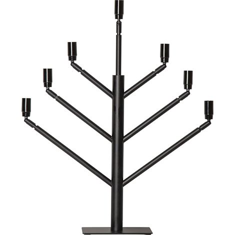 Chandelier Star Trading Design « Twice », 7 bras, 7 flammes, douilles E14 mobiles, fonctionnement sur secteur, noir, H 65 cm (1/4)
