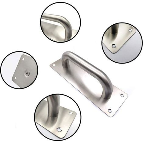 Lot de 2 poignées de porte coulissantes, poignées de porte en acier inoxydable, portes coulissantes, poignées de porte avec plaque (1/4)