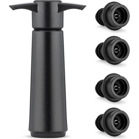 Pompe à Vide Vin - Pompe à Vide + 4 Bouchons Vin - Pour Conservation Vin Après Ouverture - Lot de 1 (1/5)