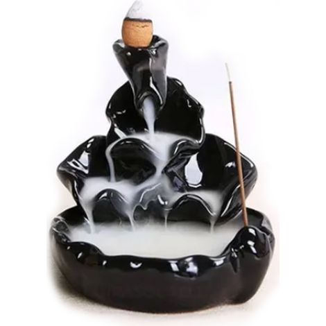 Brûleur d'encens à reflux antique, élégant brûleur d'encens en céramique pour la méditation à domicile et les moments de détente. Idéal pour soulager le stress et favoriser un sommeil réparateur.