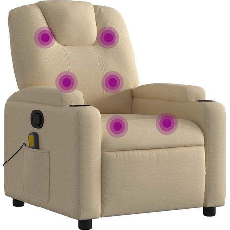 Maison Exclusive - Massagesessel Creme Stoff