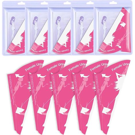 Urinoir pour Femmes, 50 Pièces de Pisse Debout Femme Jetable, Papier Pipi Debout Femme, Portable Urinoir pour Pliable, pour Femmes Enceintes, Patients et Activités de Plein Air (1/5)