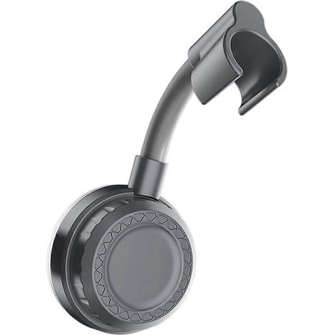 Pommeau de douche rotatif pour salle de bain, structure de fixation à ventouse amovible, installation sur surface lisse, matériau en butadiène, gris. (1/5)