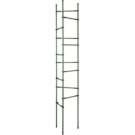 Tuteur triangulaire en acier plastifié cranté – 12 bras – Adapté aux cultures verticales – Pour carré potager et balcon – Nature