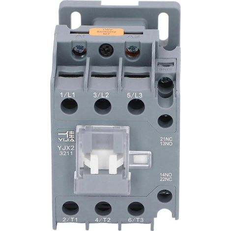 Contacteur CA à bobine en cuivre, triphasé, 1 contact normalement ouvert, 1 contact normalement fermé, contacts en argent, régulateur à découpage, 32 A, 110 V (1/4)