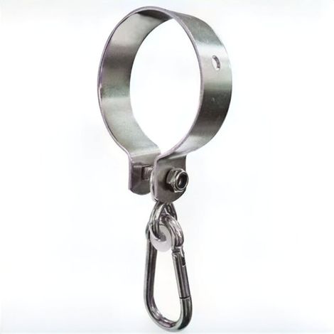 Set di 2 ganci rotondi Ø 5 cm con moschettone per altalena (1/3)