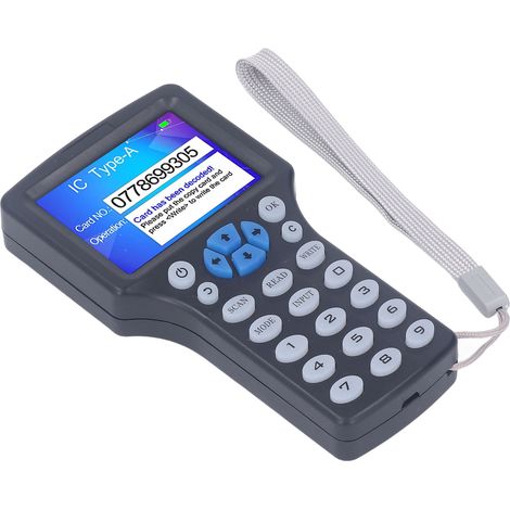 Lecteur de cartes NFC RFID noir avec porte-clés UID, écran couleur HD 2,8 pouces, copieur-graveur/duplicateur de cartes (1/5)