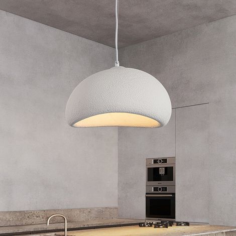 Axhup – Lustre suspension industrielle moderne – Plafonnier créatif en ciment – Culot E27 – 30cm pour cuisine, salon, chambre – Design épuré (1/5)