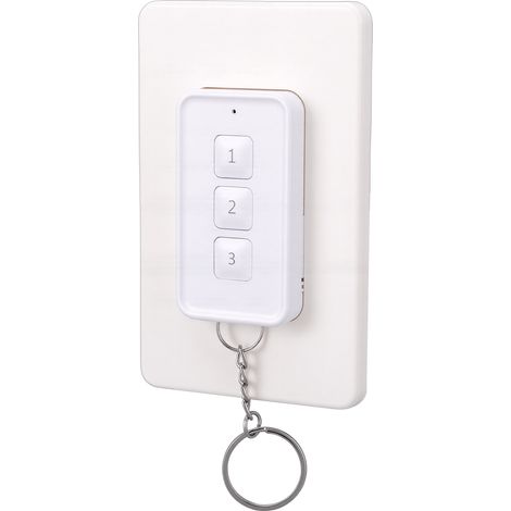 Kit Interrupteur Sans Fil Sans Câblage, Télécommande Murale pour Lampes, Plafonniers, Ventilateurs, 3 Boutons et 3 Disjoncteurs 433MHz (1/5)