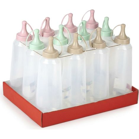 Set 12 Bottiglie Dosatrici 500 ml S-214 Hemax Assortito (Verde/Rosa/Marrone) (1/4)