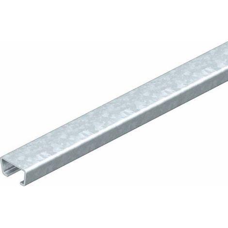 OBO Bettermann Rail profilé non perforé, largeur de fente 16,5mm 2000x35x18 Acier galvanisé à chaud, 1112228 (1/2)