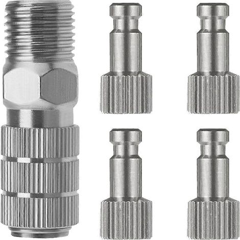 Kit de raccord rapide pour aérographe avec 4 embouts mâles 1/8" pour aérographe (1/5)