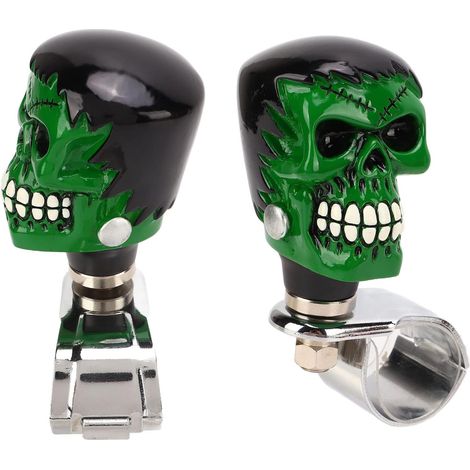 Rotation du Volant, Resin Metal Car Poignée, Roue de Bouton pour Camions, cheveux noirs visage vert (1/5)