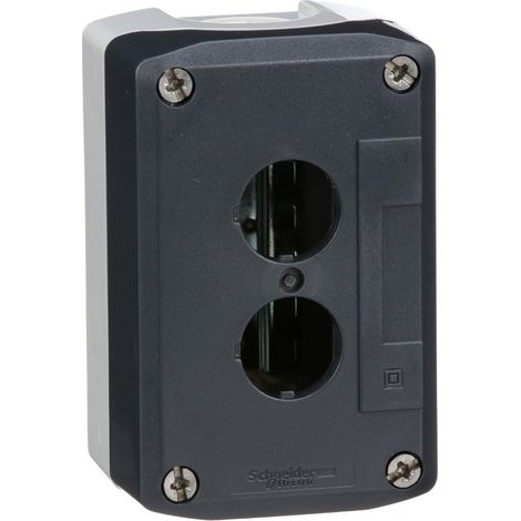 HARMONY XALD IP66 leeres Gehäuse für Drucktaster ø 22 mm, 2 Löcher, dunkelgraues Polycarbonat