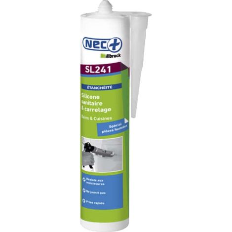 Mastic Sanitaire Antimoisissures Blanc 310ml Nec+ - Nec+ Illbruck