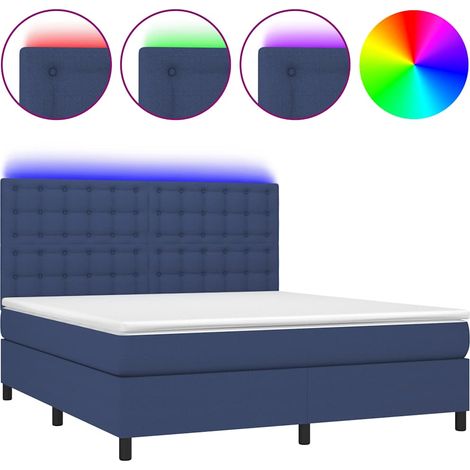 Maison Exclusive - Boxspringbett mit Matratze & LED Blau 180x200 (1/5)