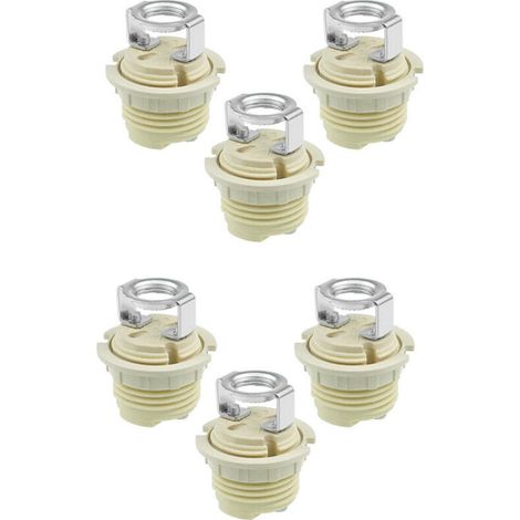 Set mit 6 G9-Keramik-Lampenfassungen mit Gewinde – Massiver Ring, kompatibel mit Halogen-, LED- und Energiesparlampen, OUYLAF