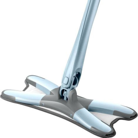 X-type flat mop, 360 degree, hands-free washing with 3 spare mops (1/4)