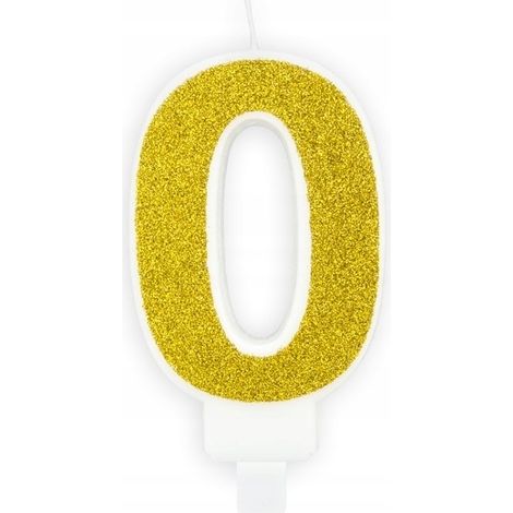 Vela número 0 de oro, 1 unidad. (1/2)