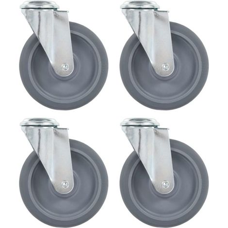vidaXL 12 pcs Roulettes pivotantes à trou de boulon 125 mm (1/5)