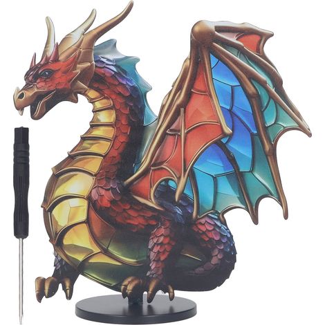 Figurine Dragon Métal Décor Bureau - Statue Dragon Décoratif Artisanal pour Maison (1/5)
