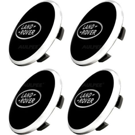 Enjoliveur de moyeu avec logo central 62 mm en ABS compatible avec les accessoires Land Rover (LR noir - noir)