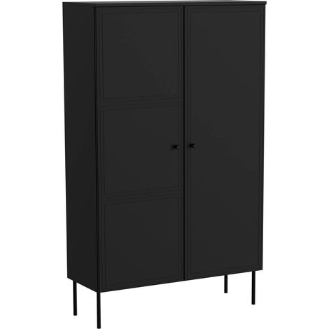 Armoire multifonction 2 portes Sedilo, meuble multifonctionnel, meuble à chaussures, meuble de rangement pour chaussures, 100x39 h166 cm, noir (1/4)