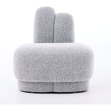 Pouf ottoman en tissu douillet, rembourré fixe, avec jolies oreilles de lapin, sans rangement, housse non amovible (1/5)