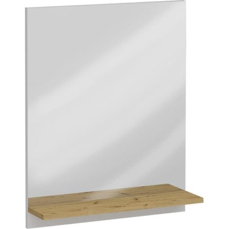 Miroir mural avec étagère 54,5x13,5x67,5 cm Chêne artisanal FMD (1/4)