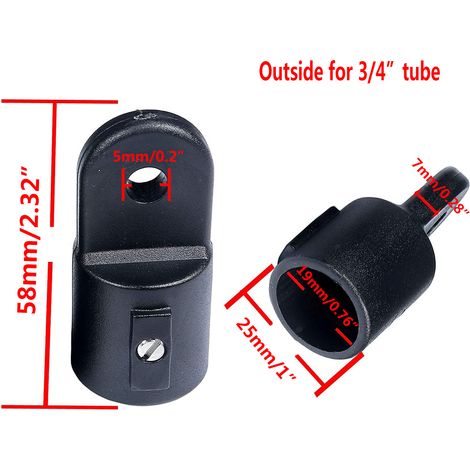 Bouchon coulissant en nylon noir, 19 mm/25 mm, accessoire pour auvent marin, quincaillerie pour bateaux et yachts - 19 mm - quincaillerie (1/4)