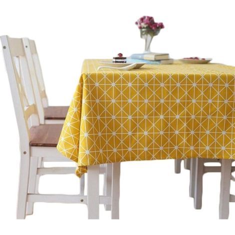 Nappe rectangulaire en coton et lin, nappe en sergé (1/5)