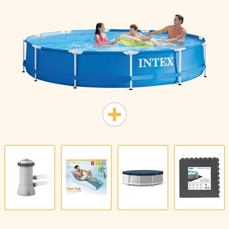 Intex Piscine Tubulaire Ronde - 366x76 cm - 5-pièces  S185 (1/5)