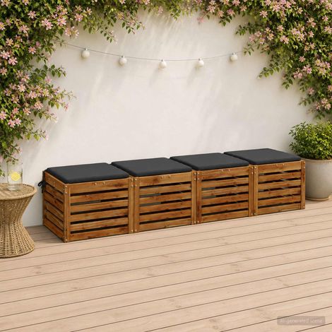 vidaXL 4-Piece Seat Cushions SOEST 4 pcs 100% Polyester Anthracite (1/5)